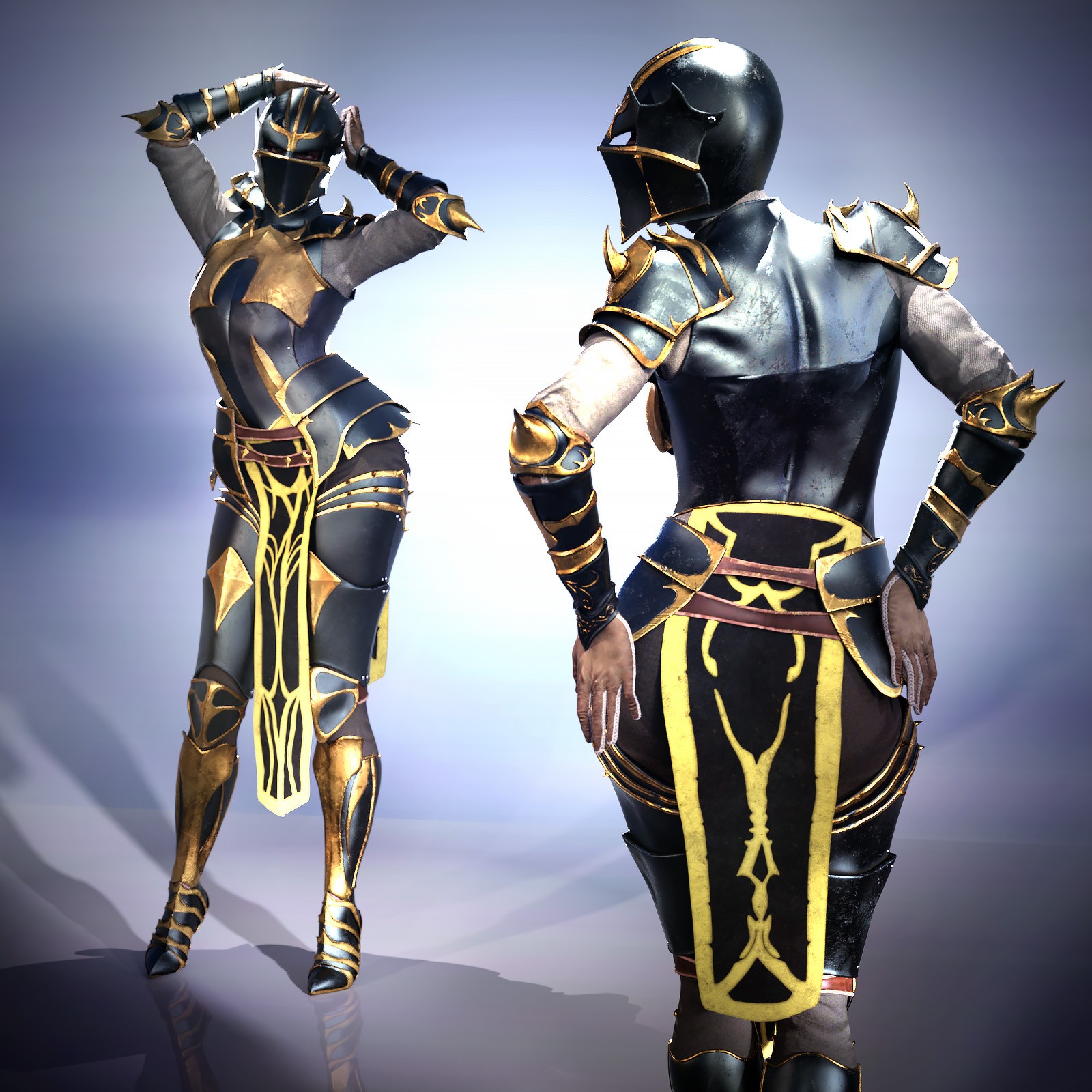 Aurum Sentinel Armor Set for Genesis 9 Female by N/A