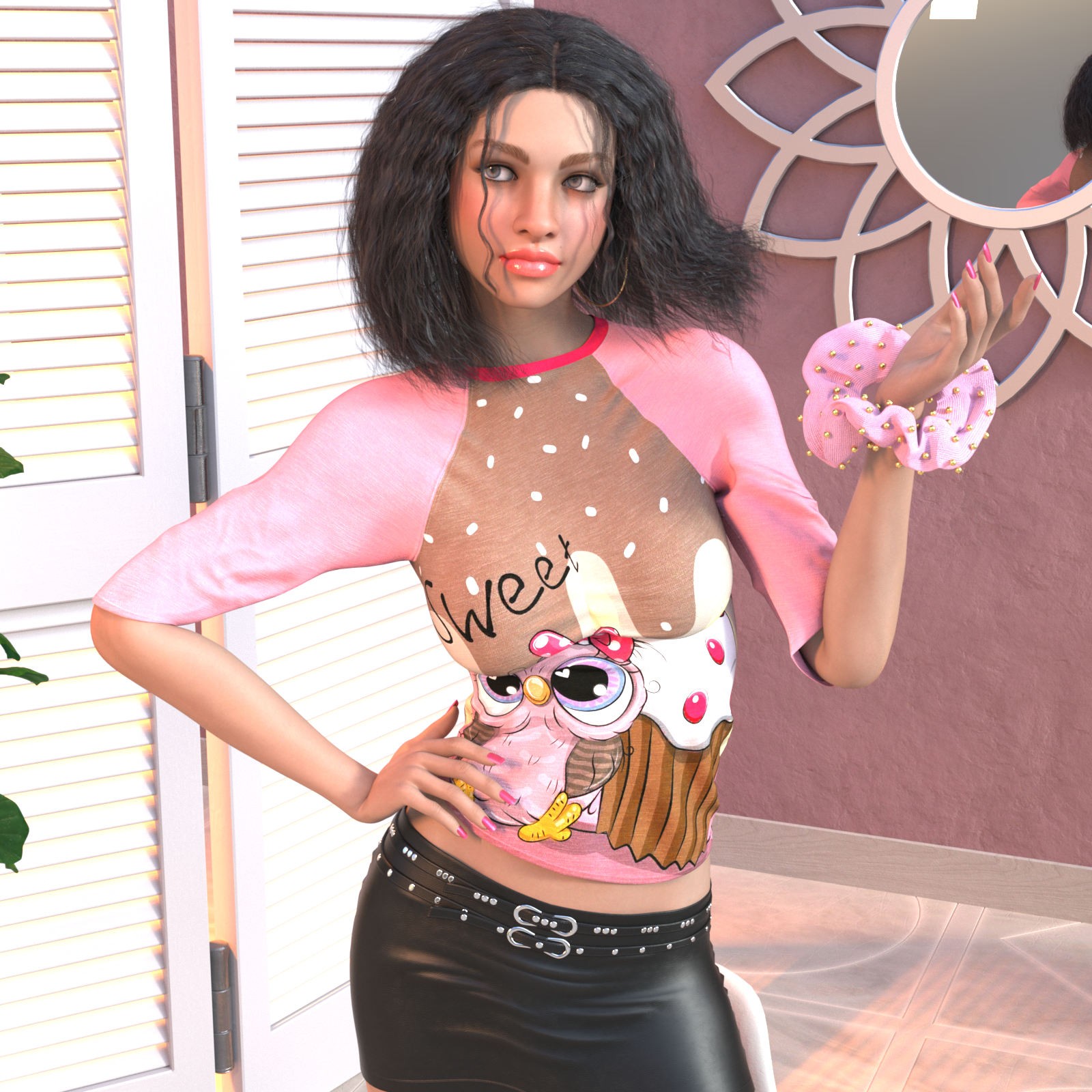DA-SweetHeart for dForce 3 Quarter Sleeve Top by Sveva by N/A