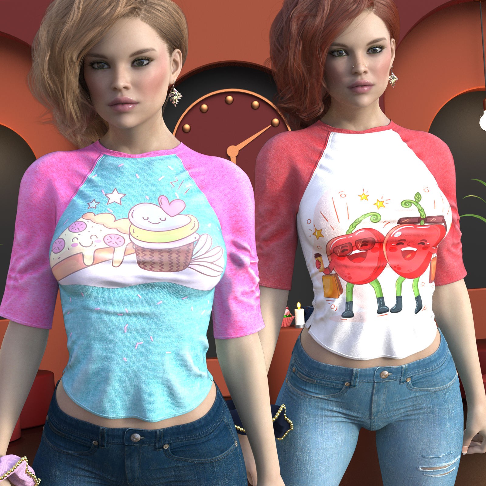 DA-SweetHeart for dForce 3 Quarter Sleeve Top by Sveva by N/A
