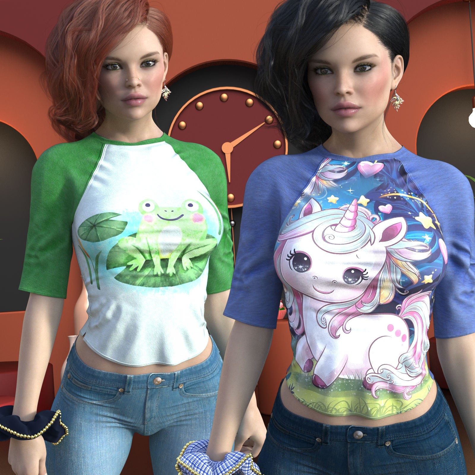 DA-SweetHeart for dForce 3 Quarter Sleeve Top by Sveva by N/A