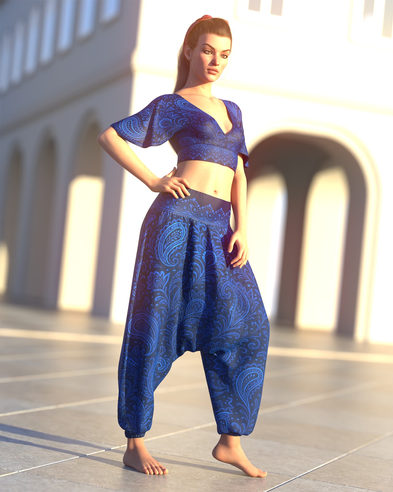 CSR dForce Harem Pants and Wrapped Crop Top G8f and G9 by N/A