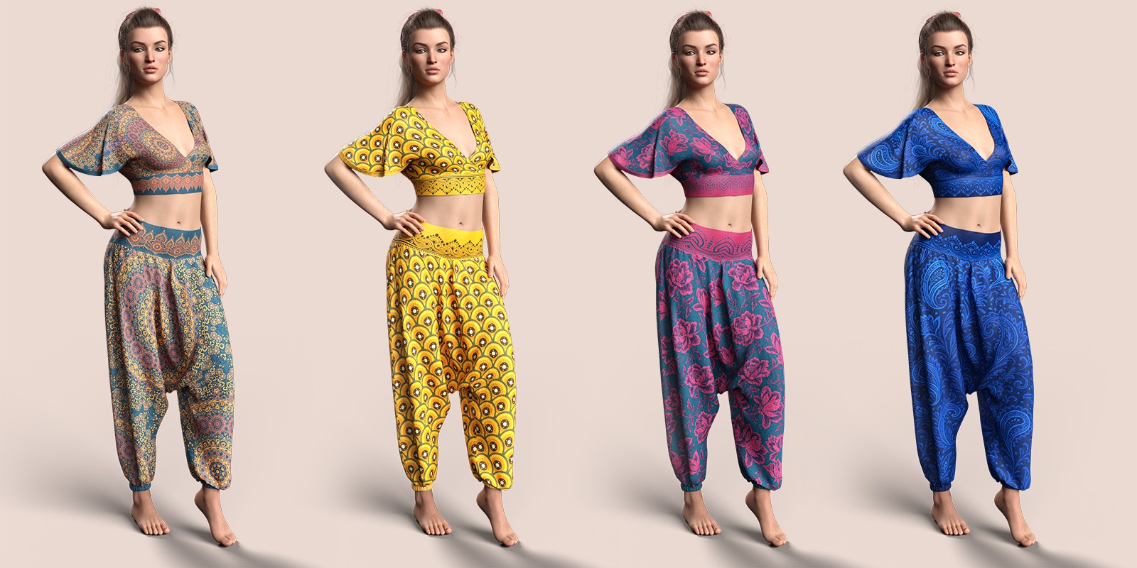 CSR dForce Harem Pants and Wrapped Crop Top G8f and G9 by N/A