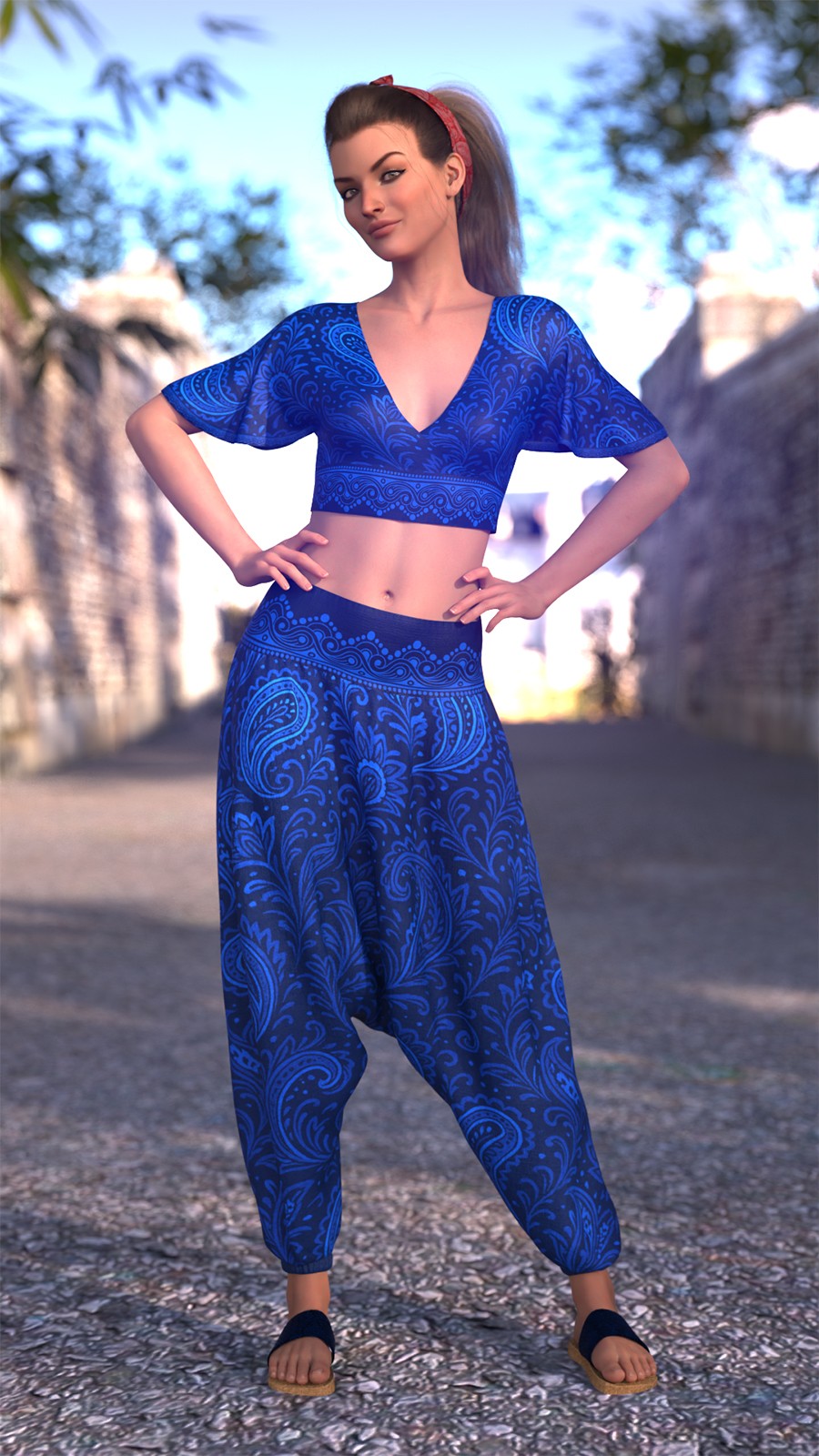 CSR dForce Harem Pants and Wrapped Crop Top G8f and G9 by N/A