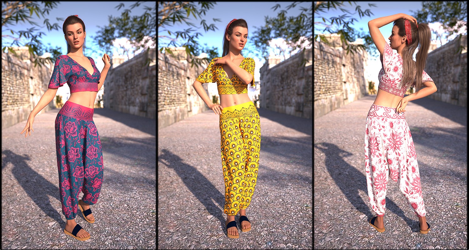 CSR dForce Harem Pants and Wrapped Crop Top G8f and G9 by N/A