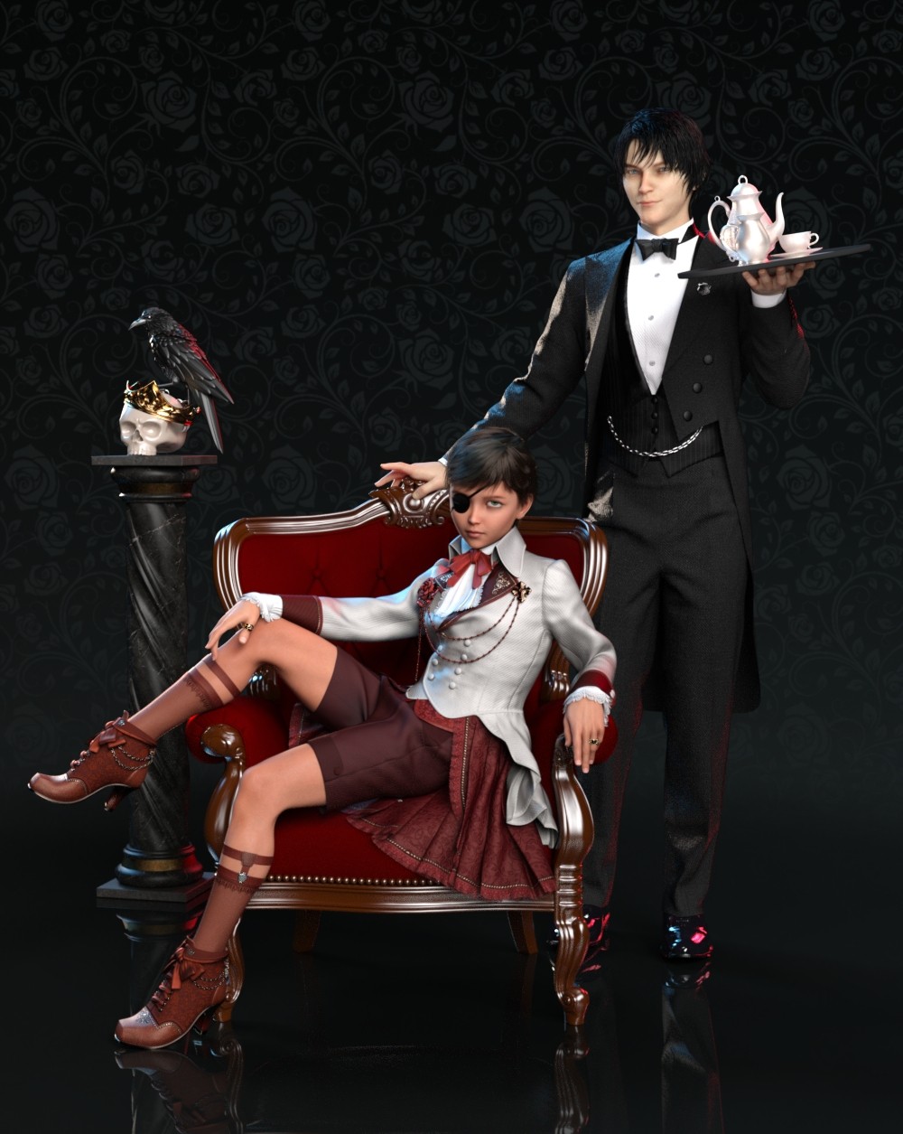 dForce Victorian Gothic Costume for the G8M, G8F, and G9 by N/A
