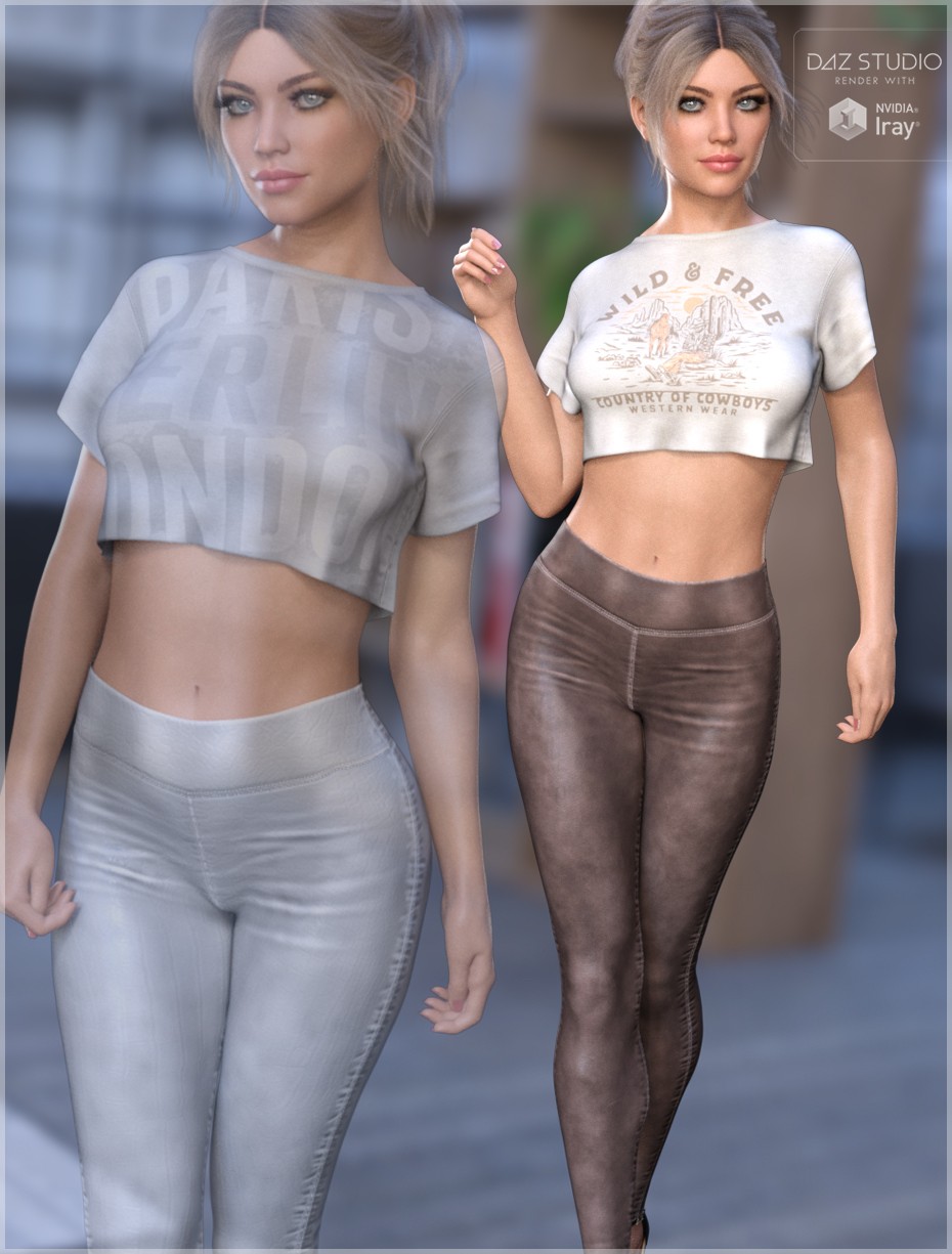 Leather Textures for dForce Casual Leggings and Tee by N/A
