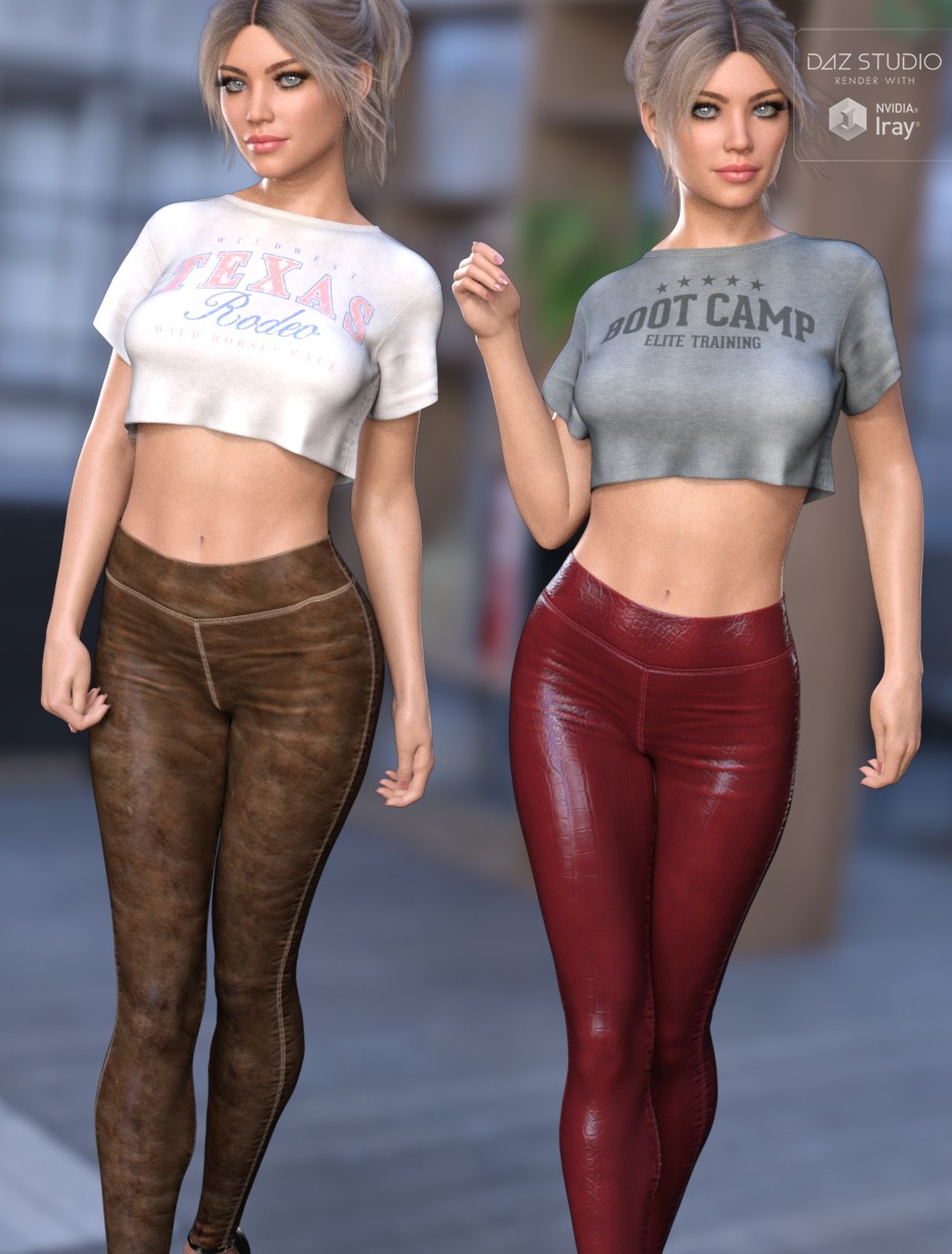 Leather Textures for dForce Casual Leggings and Tee by N/A