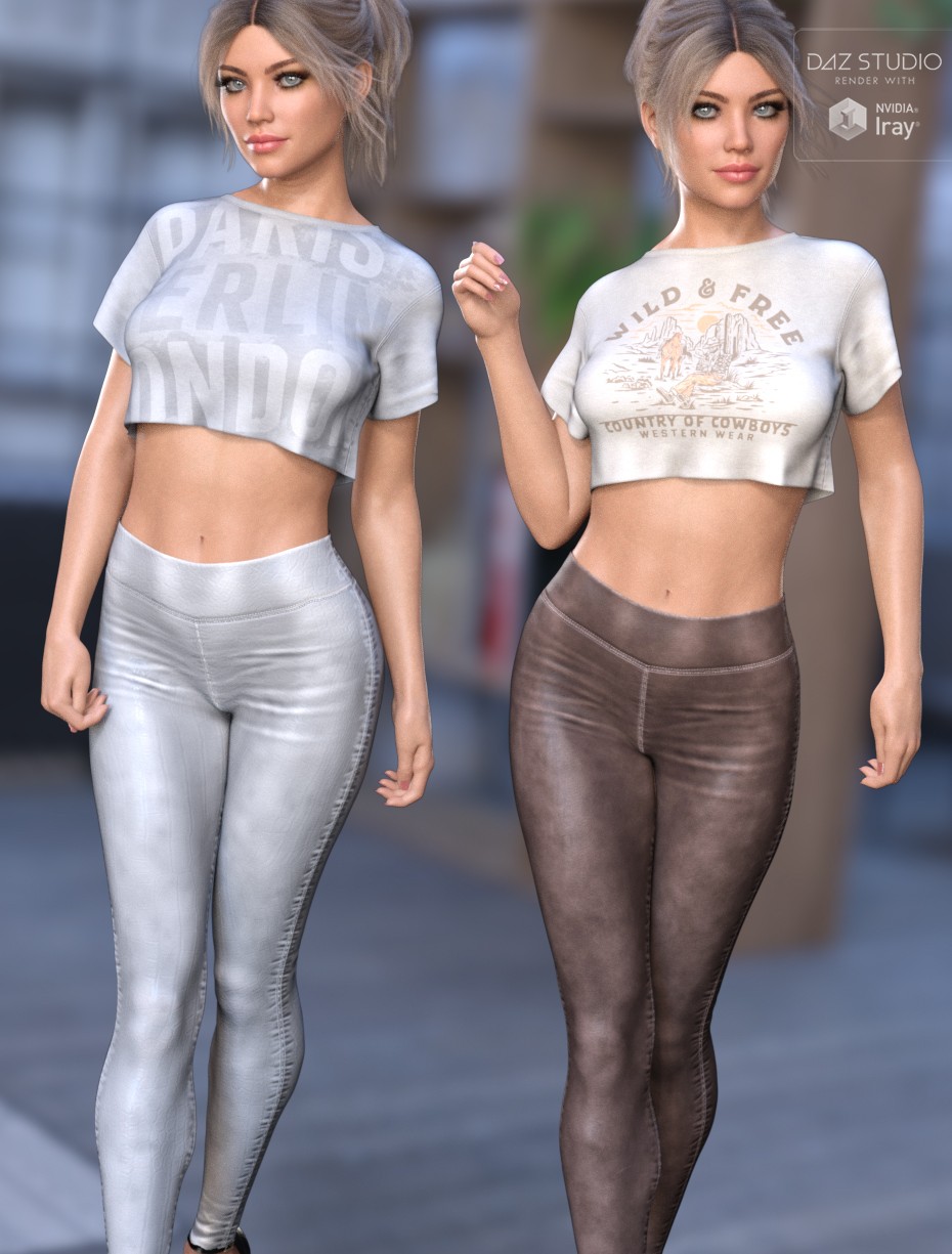 Leather Textures for dForce Casual Leggings and Tee by N/A