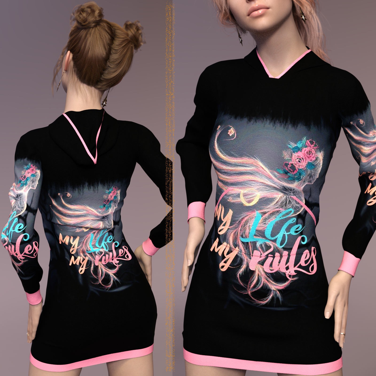 DA-SweetHeart for dForce Cutie Hoodie Dress by lilflame by N/A