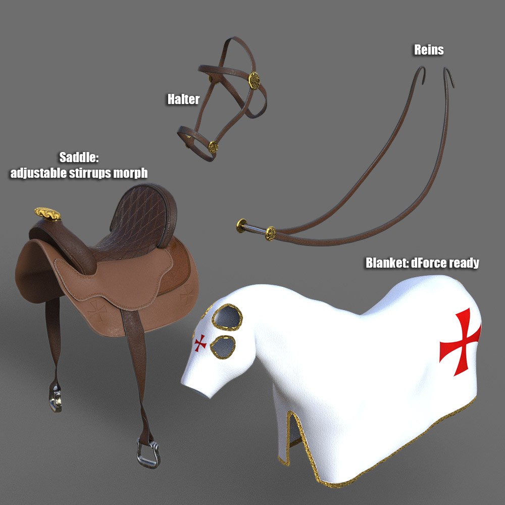 Templar Horse for Daz Studio by N/A