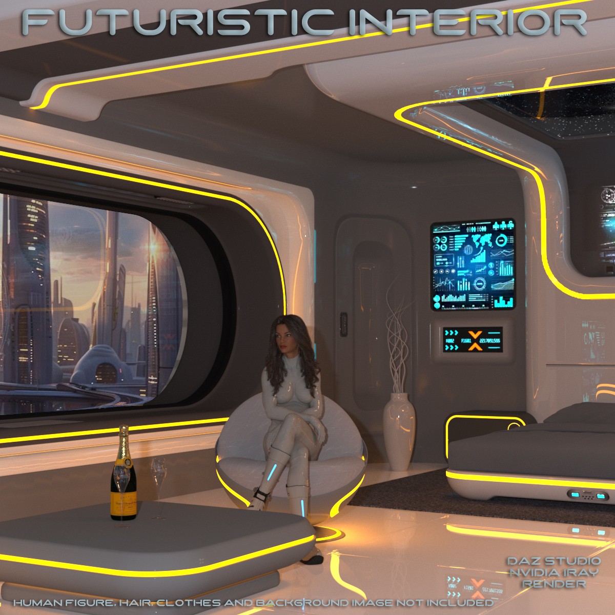 AJ Futuristic Interior For Daz Studio by N/A