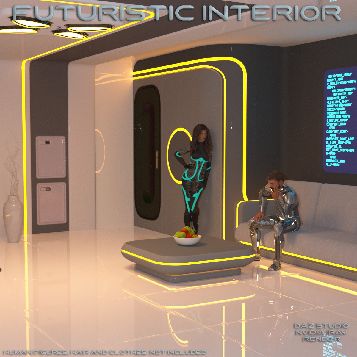 AJ Futuristic Interior For Daz Studio by N/A