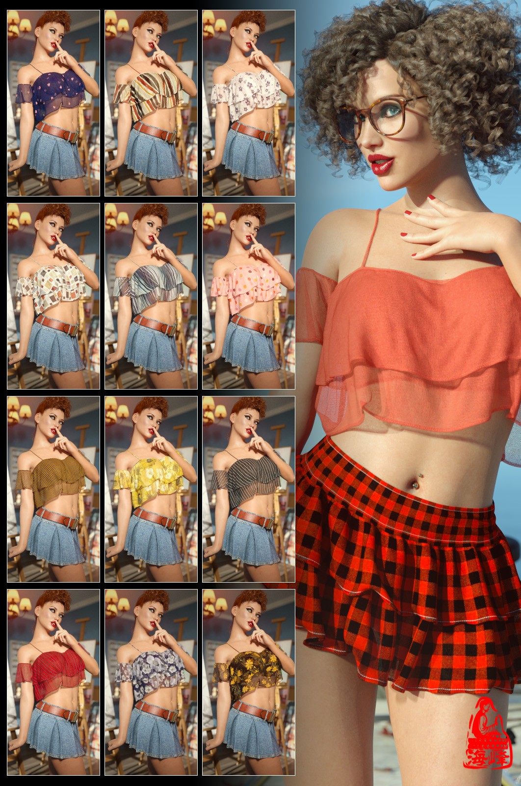 dForce Off Shoulder Crop Top for Genesis 8 & 8.1 Females by N/A