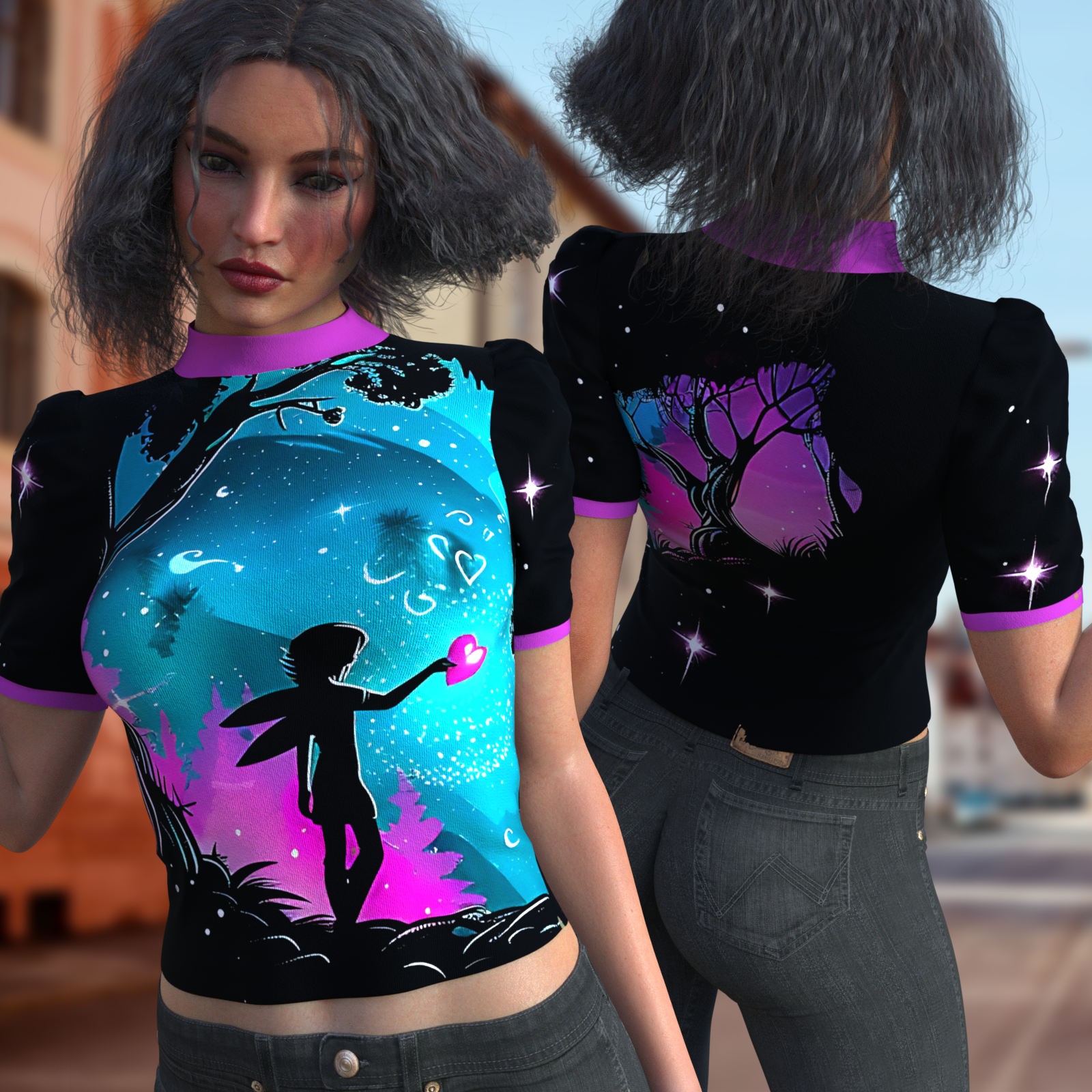 DA-SweetHeart for dForce Casual Short Sleeve Sweater by Sveva by N/A