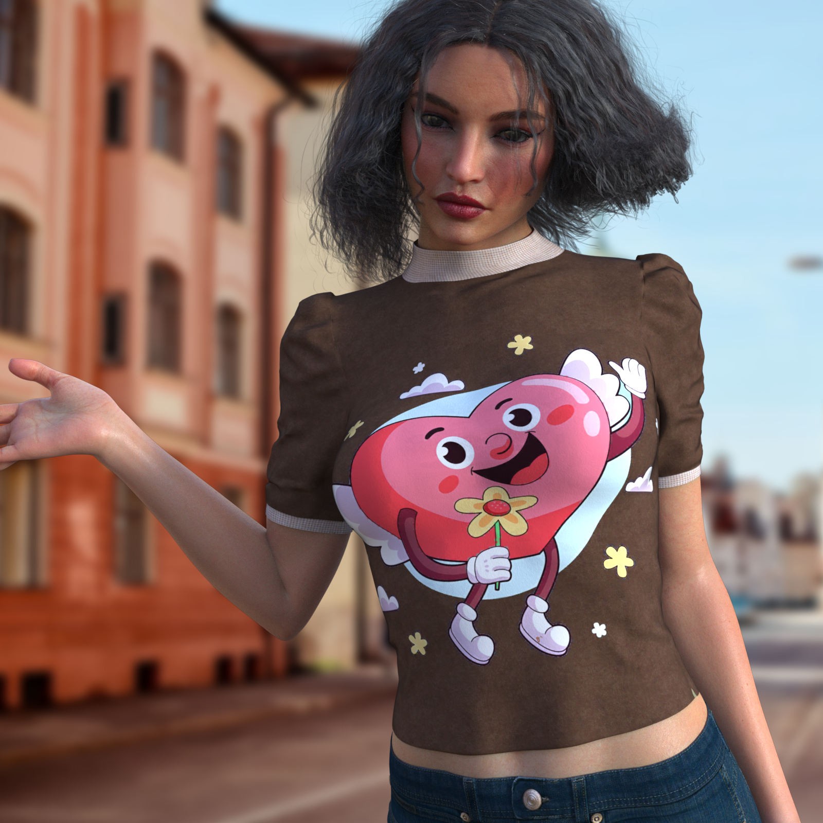 DA-SweetHeart for dForce Casual Short Sleeve Sweater by Sveva by N/A