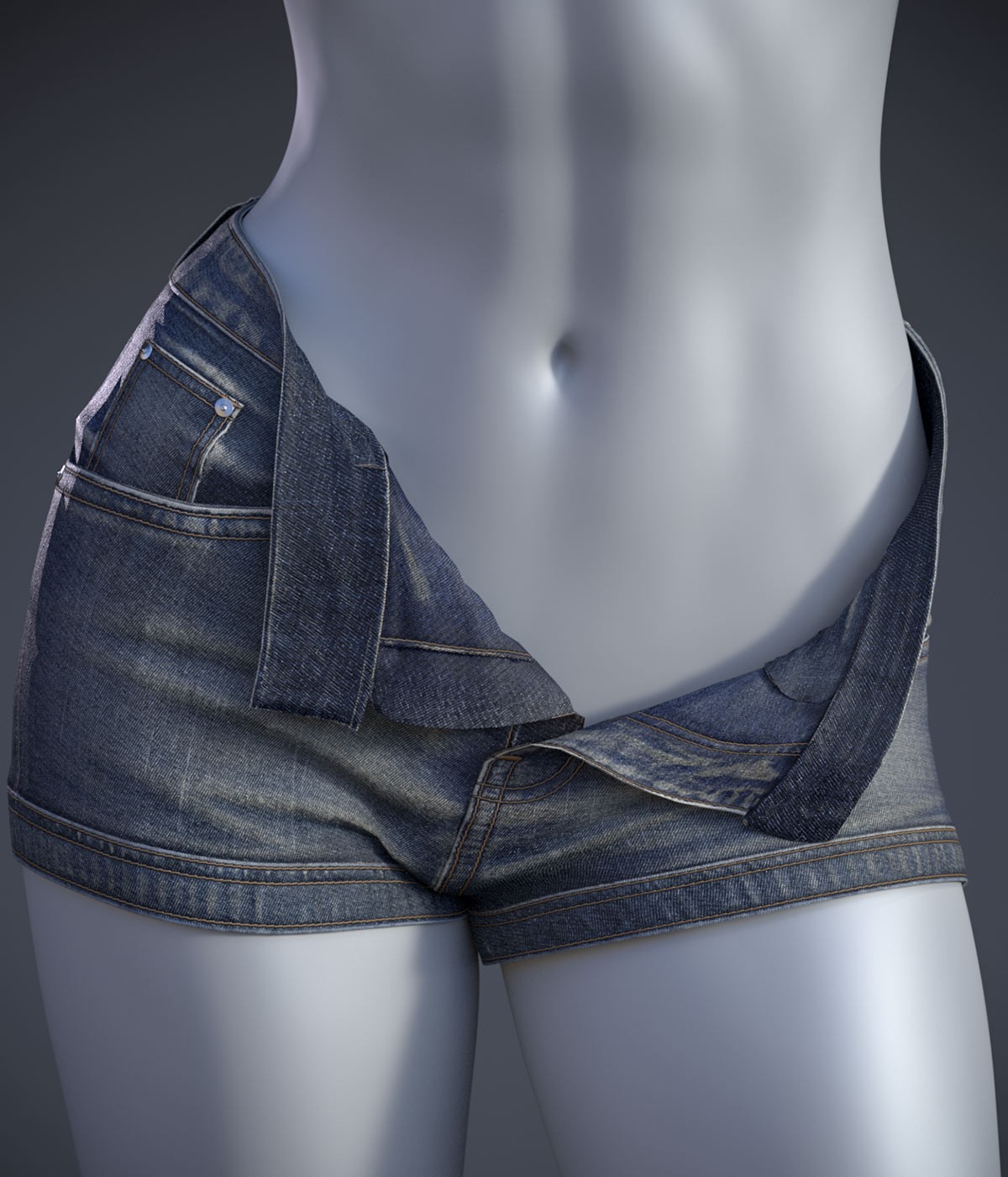 Cai DenimShorts for Genesis 9, 8.1, and 8 Female by N/A