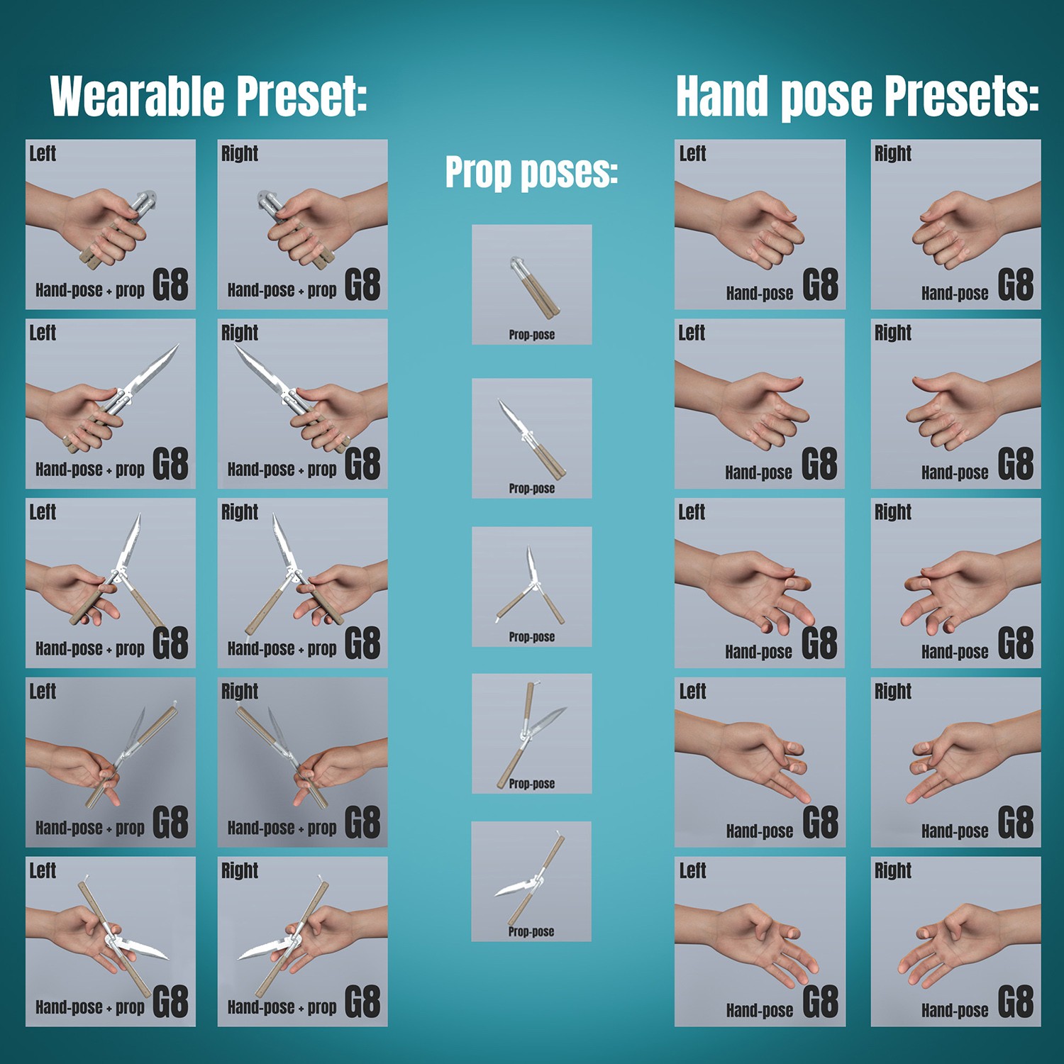 Butterfly Knife for G8/G9 + Hand Pose Presets by N/A