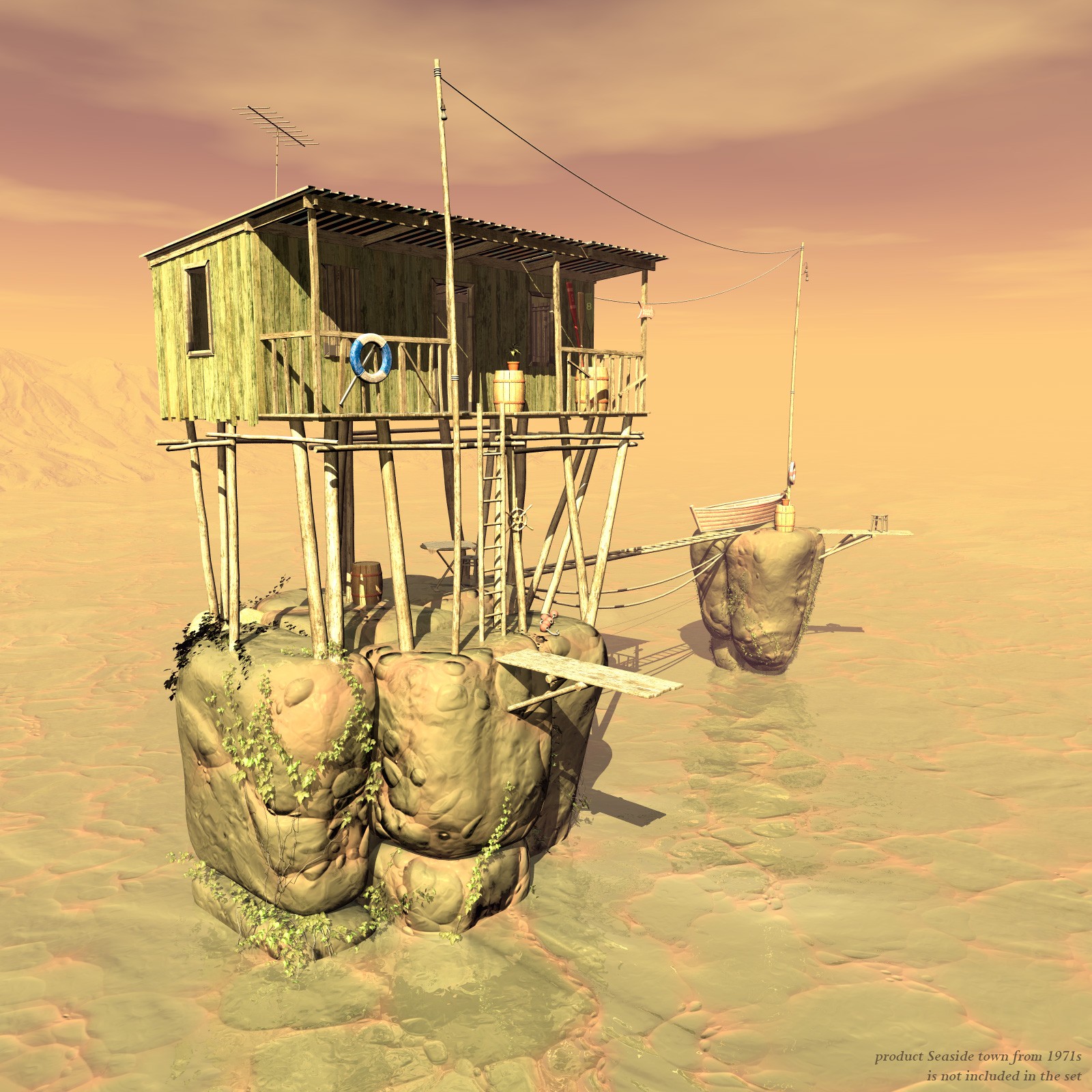 Island Hut for Poser by N/A