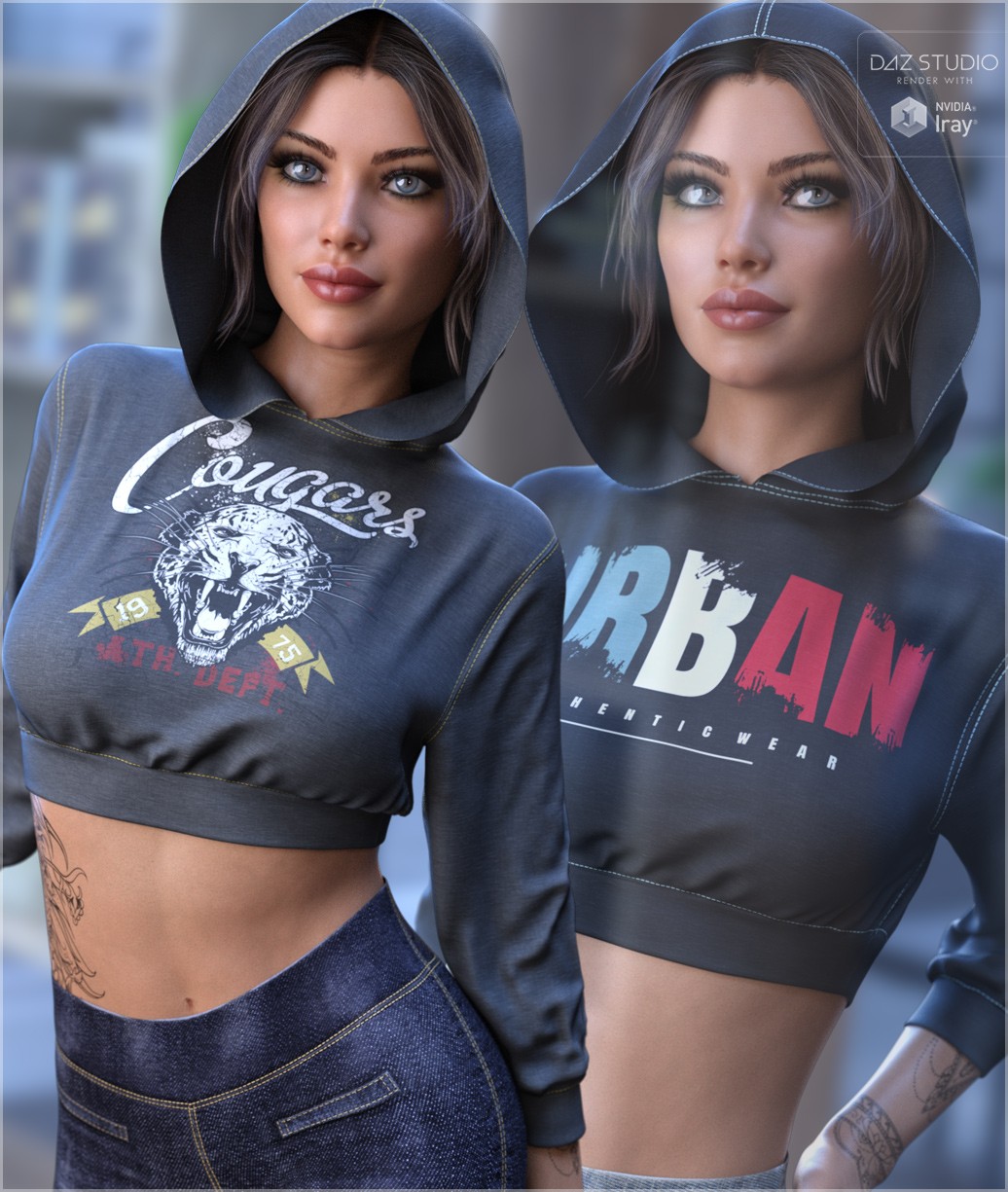 Trendy Textures for dForce Sporty Girl Hoodie by N/A