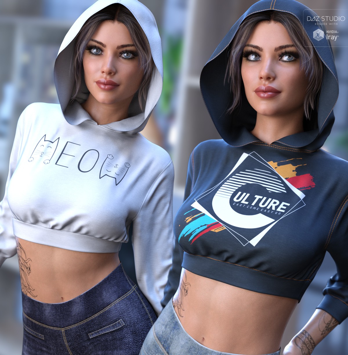 Trendy Textures for dForce Sporty Girl Hoodie by N/A