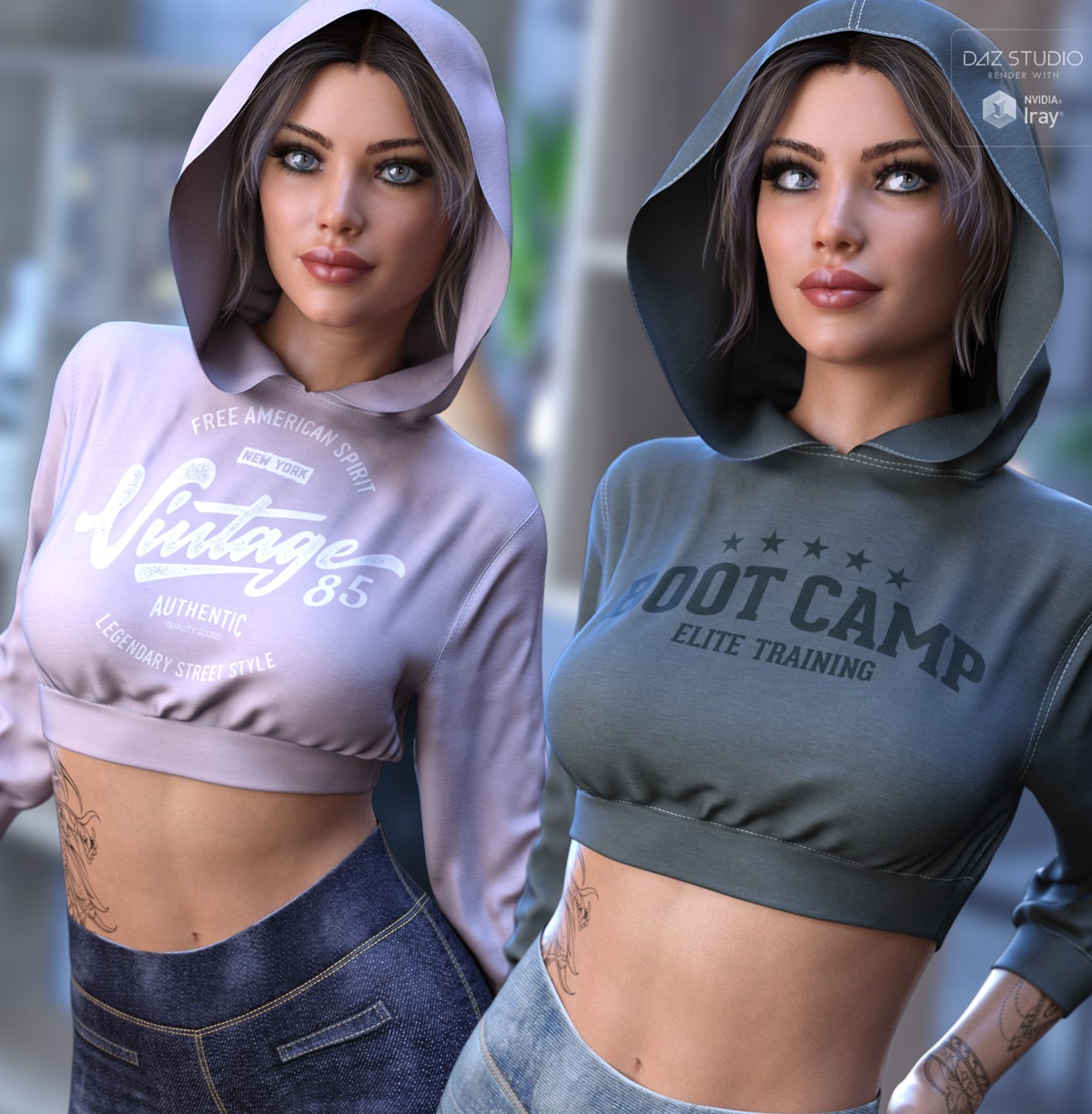 Trendy Textures for dForce Sporty Girl Hoodie by N/A