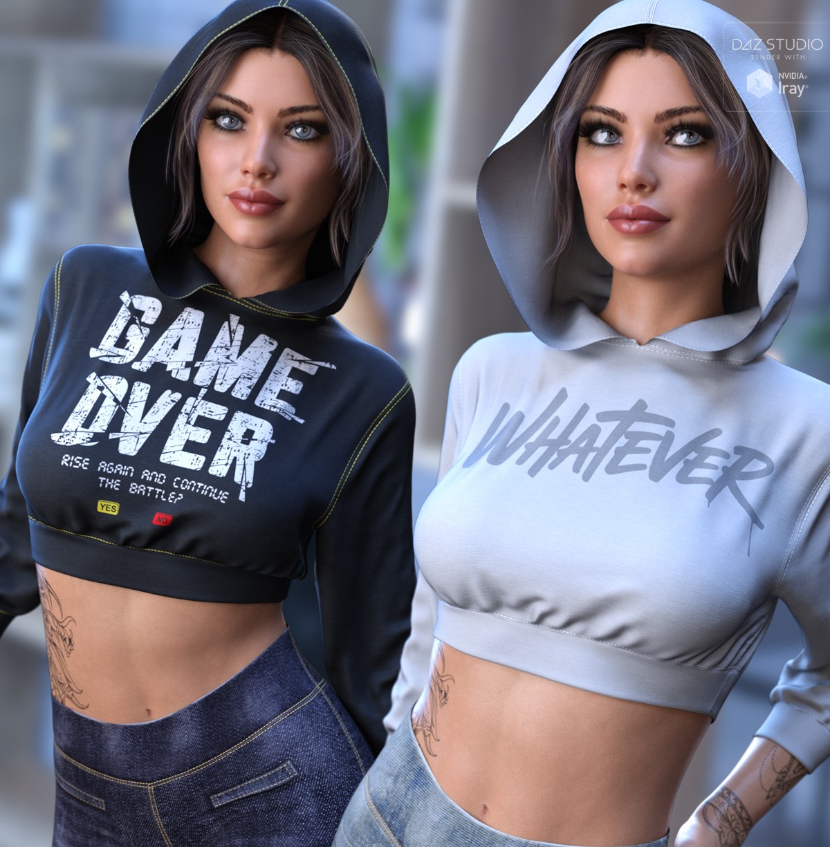Trendy Textures for dForce Sporty Girl Hoodie by N/A