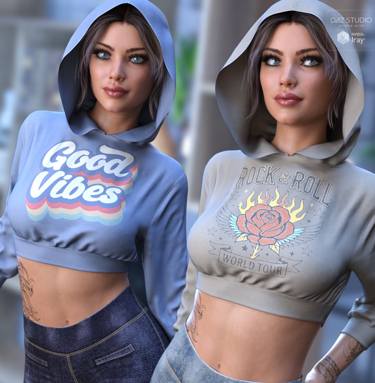 Trendy Textures for dForce Sporty Girl Hoodie by N/A
