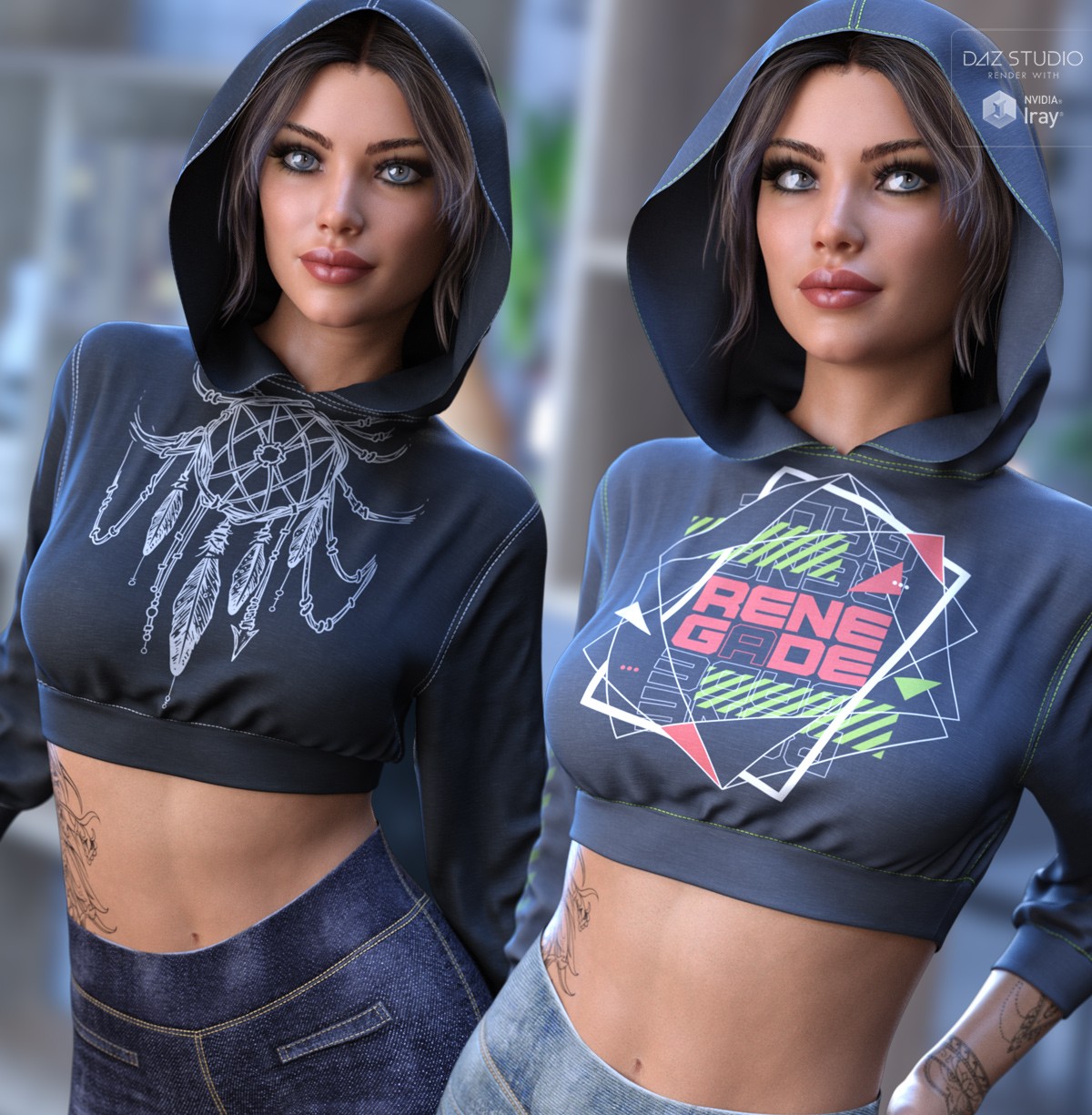 Trendy Textures for dForce Sporty Girl Hoodie by N/A