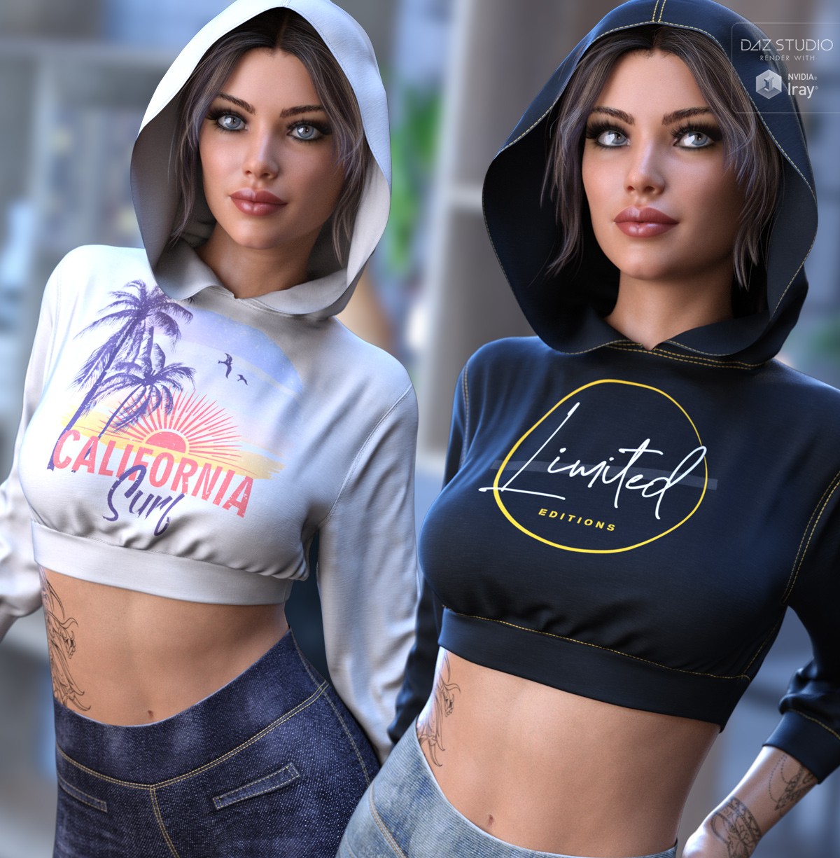 Trendy Textures for dForce Sporty Girl Hoodie by N/A