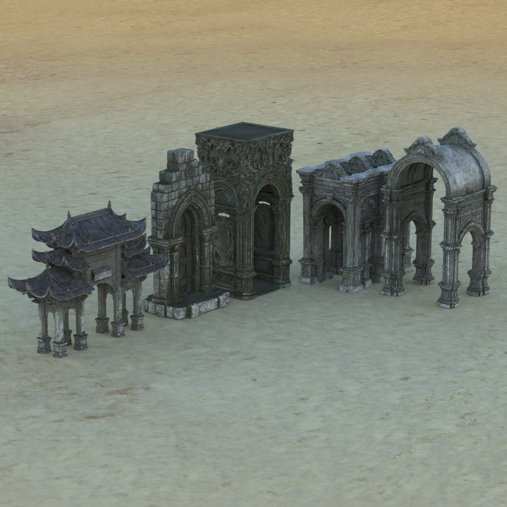 Dungeon Pack 1 Archways for Poser by N/A