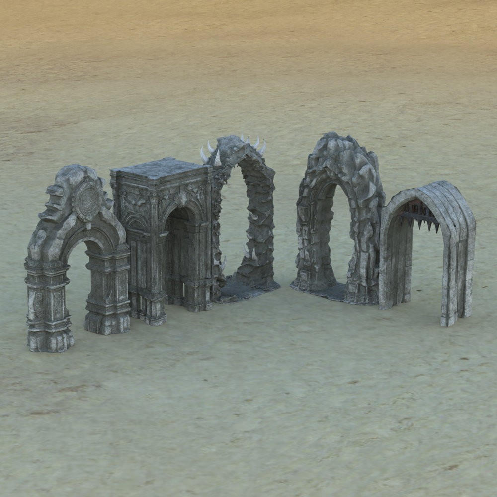 Dungeon Pack 1 Archways for Poser by N/A