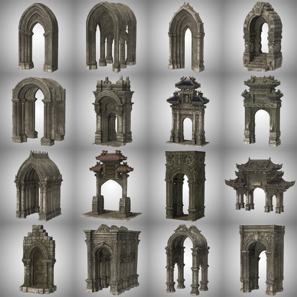 Dungeon Pack 1 Archways for Poser by N/A