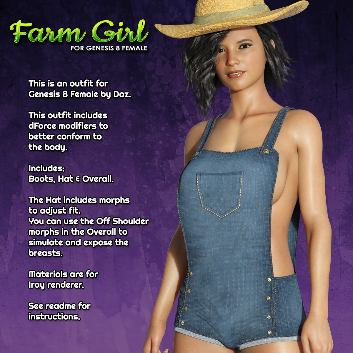 Exnem dForce Farm Girl for Genesis 8 Female by N/A