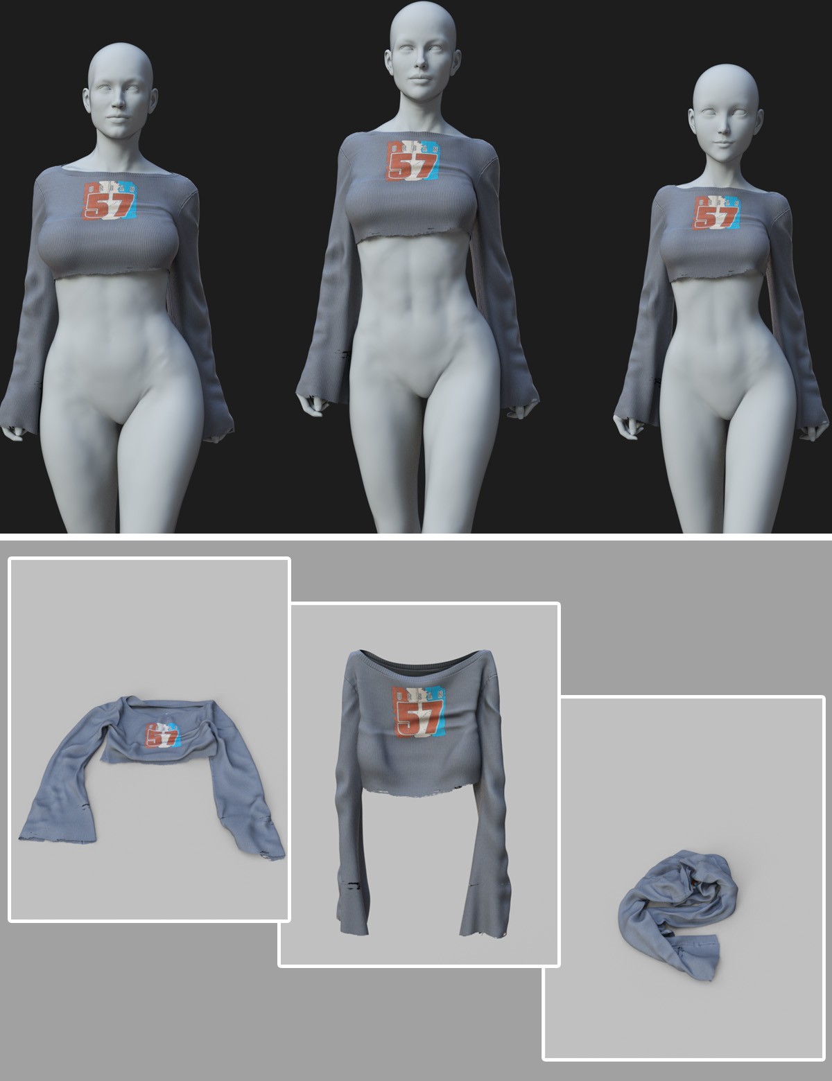 dForce Drama Cropped Top Genesis8-8.1Female by N/A