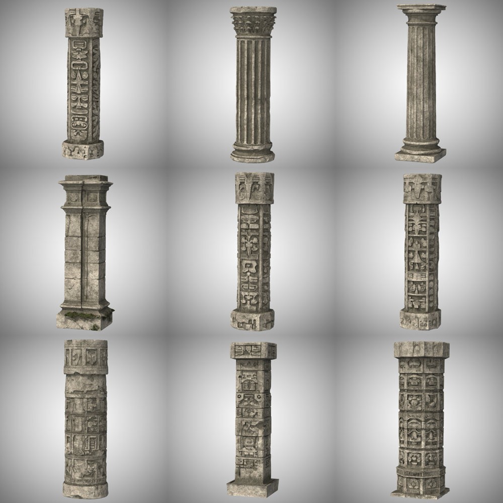 Dungeon Pack 1: Columns for Poser by N/A