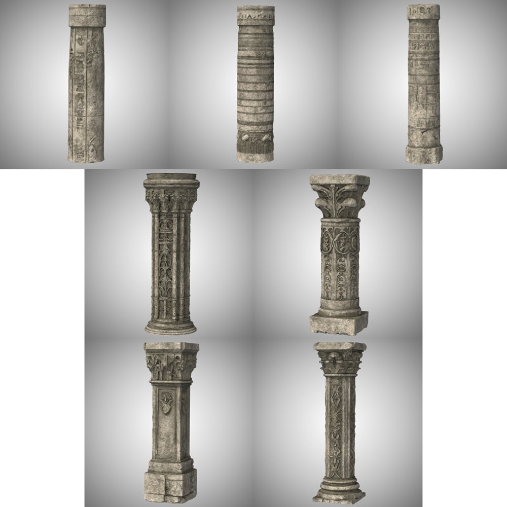 Dungeon Pack 1: Columns for Poser by N/A