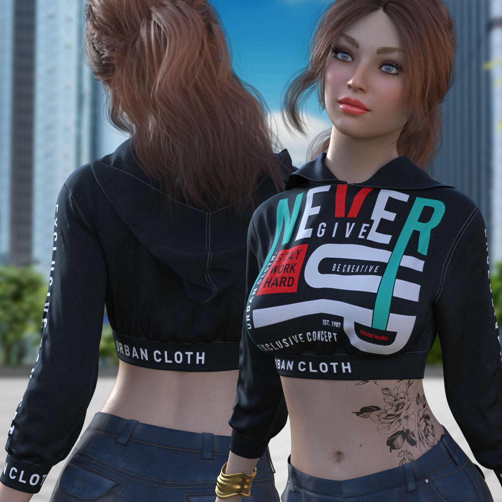 DA-StreetStyle for dForce Sporty Girl Hoodie G8FG8.1F G9 by Sveva by N/A
