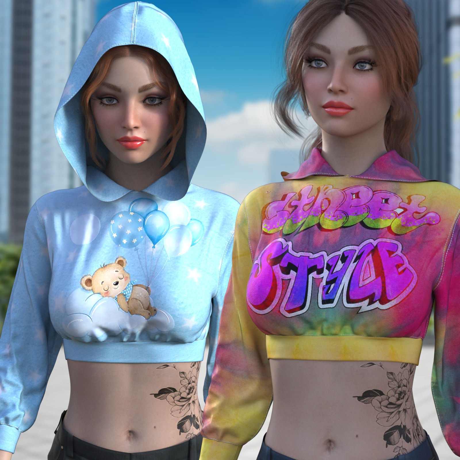 DA-StreetStyle for dForce Sporty Girl Hoodie G8FG8.1F G9 by Sveva by N/A