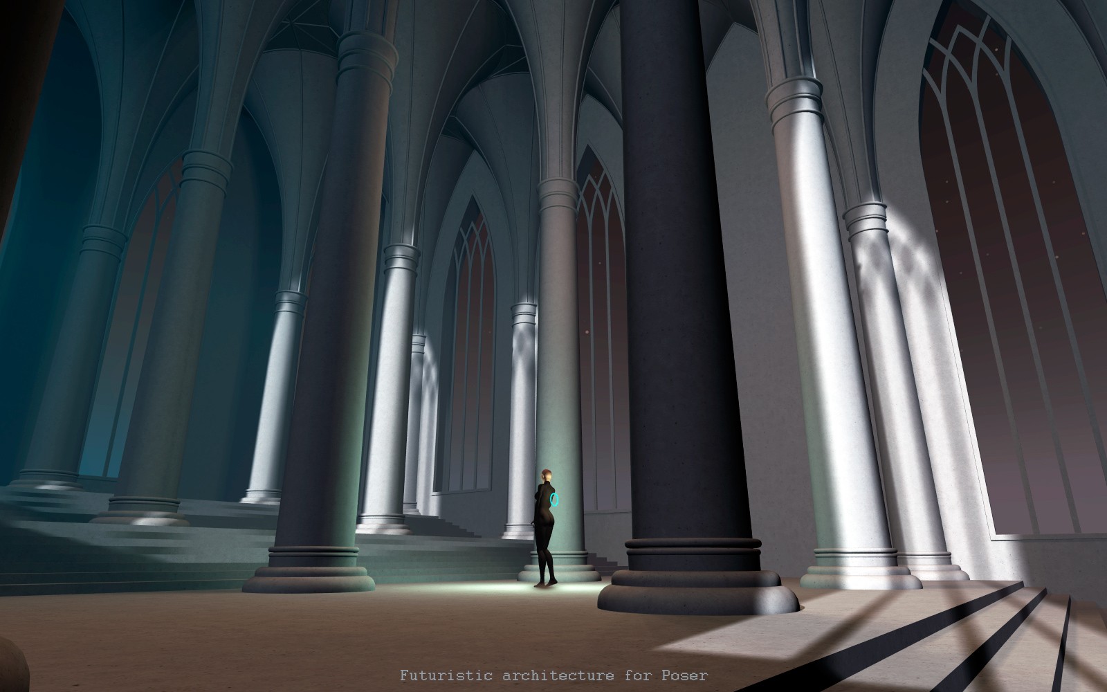Futuristic architecture for Poser by N/A
