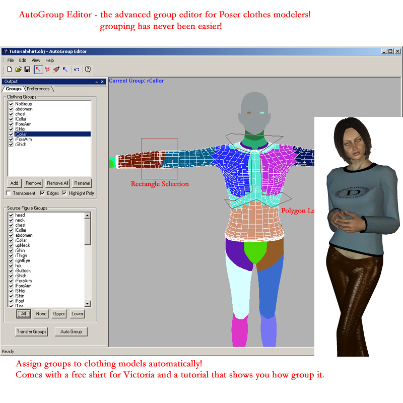 AutoGroup Editor - the advanced group editor for Poser clothes modelers by N/A