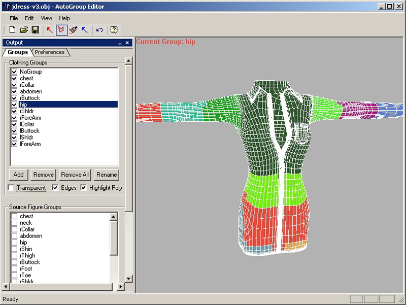 AutoGroup Editor - the advanced group editor for Poser clothes modelers by N/A