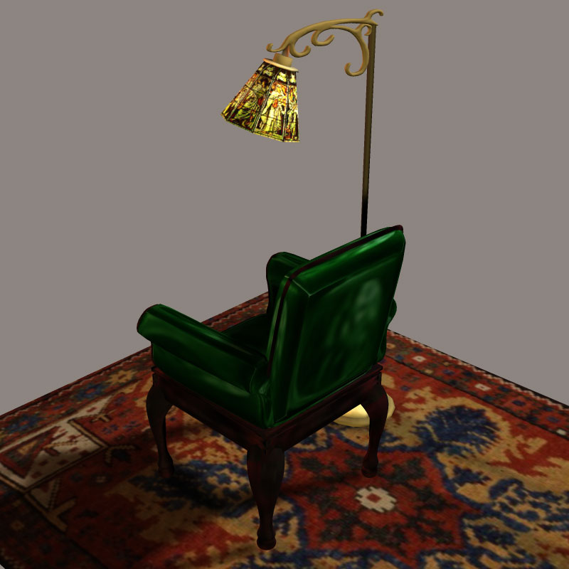 Formal Finery: Chair & Lamp by N/A