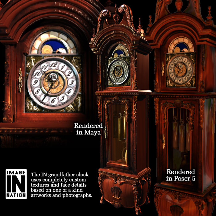 Formal Finery: Grandfather Clock & Bookcase by N/A