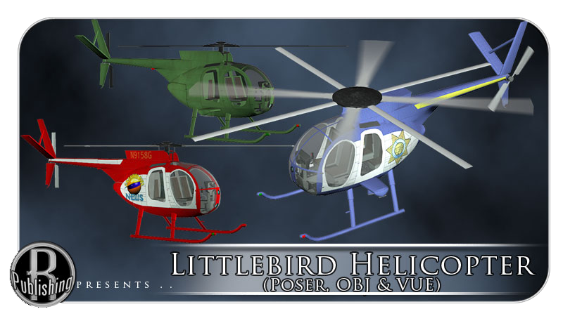 Littlebird Helicopter (Poser, OBJ & Vue) by N/A