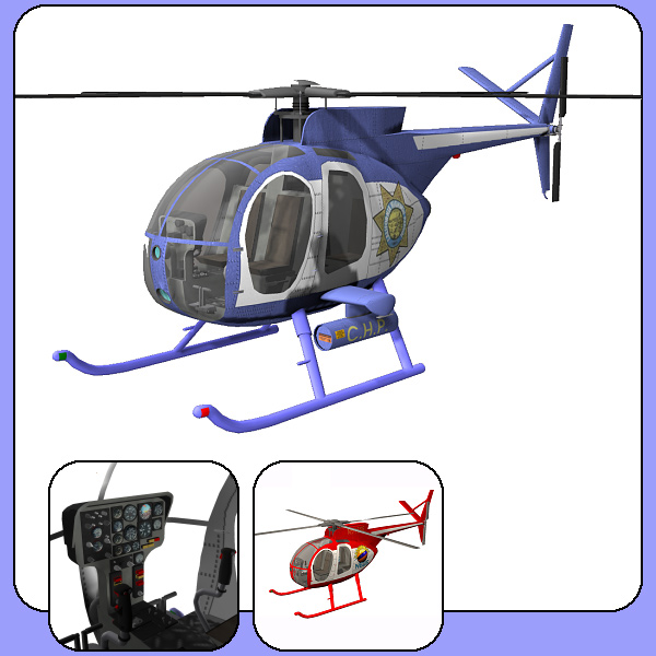 Littlebird Helicopter (Poser, OBJ & Vue) by N/A
