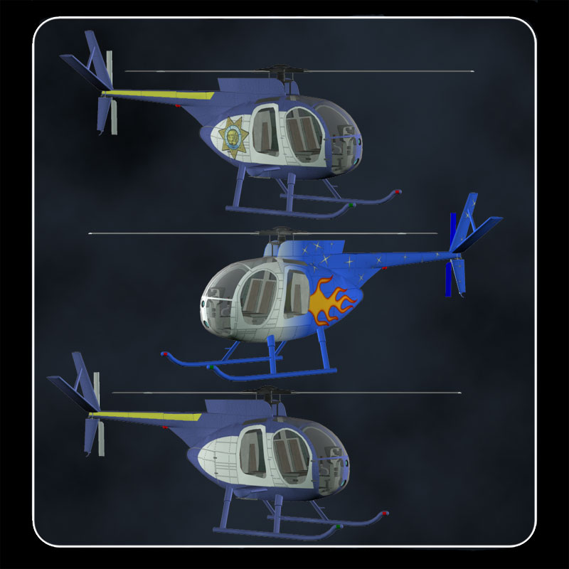 Littlebird Helicopter (Poser, OBJ & Vue) by N/A