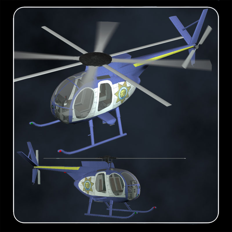 Littlebird Helicopter (Poser, OBJ & Vue) by N/A