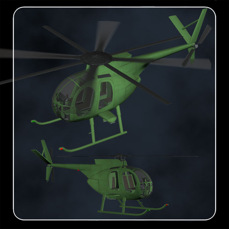 Littlebird Helicopter (Poser, OBJ & Vue) by N/A