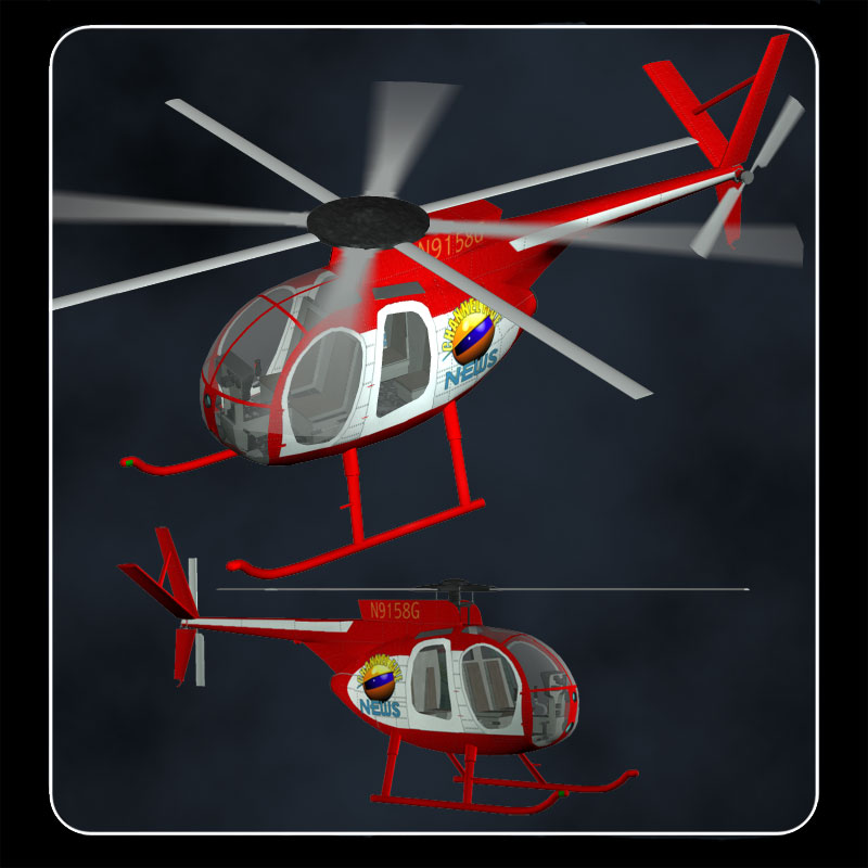 Littlebird Helicopter (Poser, OBJ & Vue) by N/A