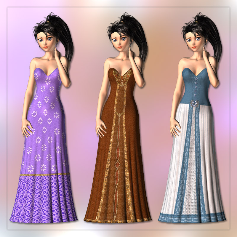 Gown and 6 Styles for Aiko 3 by N/A